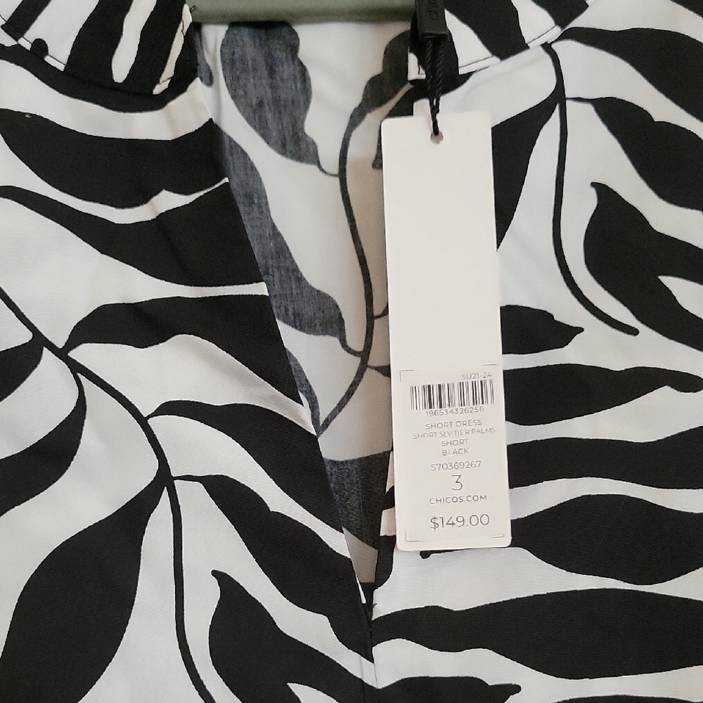 Chico's Black and White Patterned Dress - Picture 6 of 6